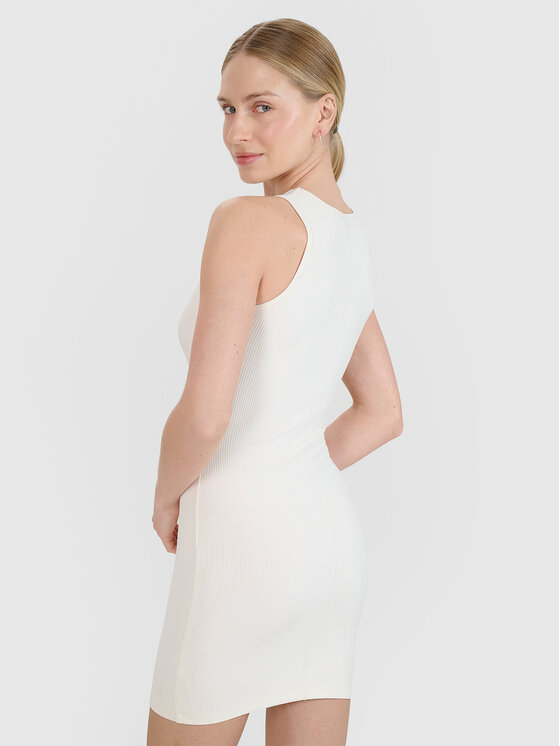 4F 4F Sukienka dzianinowa MIDSHOP TEXTILE Biały Slim Fit