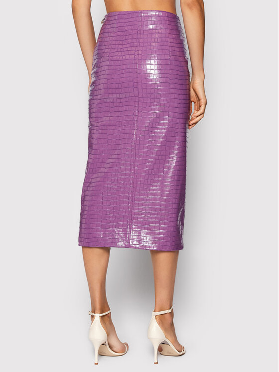 ROTATE ROTATE Krilo iz umetnega usnja Leeds Pencil Skirt RT546 Vijolična Regular Fit