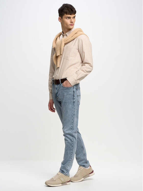 BIG STAR BIG STAR Sweter STANSON_801_160 Beżowy Basic Fit
