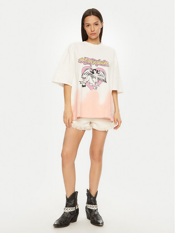 One Teaspoon One Teaspoon Tricou Angel 26821 Écru Relaxed Fit