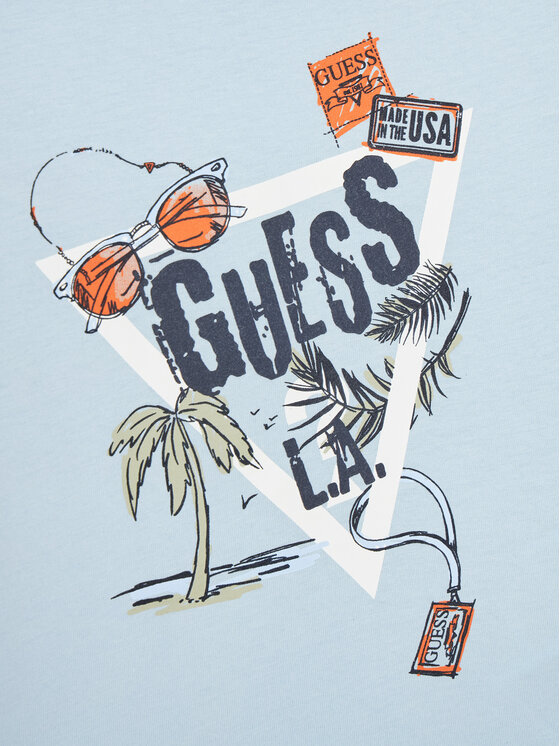 Guess Guess Tričko N5GI05 K8HM4 Modrá Regular Fit
