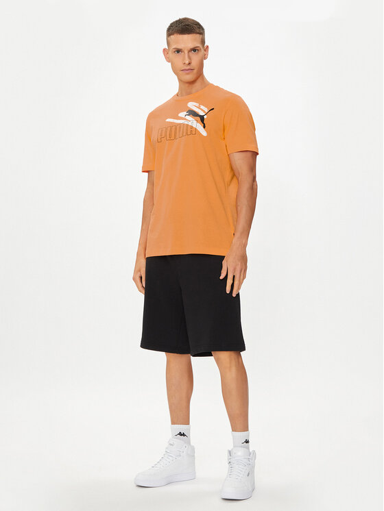 Puma Puma T-shirt Ess+ Logo 678988 Arancione Regular Fit