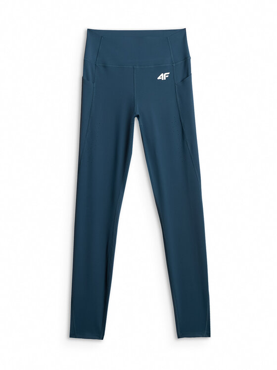 4F 4F Legginsy TRAINING Turkusowy Slim Fit