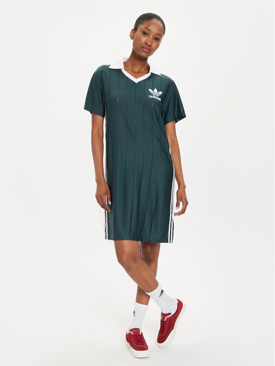 adidas adidas Kasdieninė suknelė adicolor 3-Stripes IX5507 Žalia Loose Fit