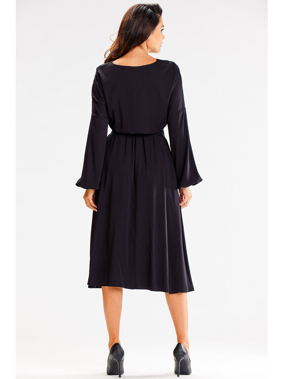 Awama Awama Letné šaty A602 Čierna Basic Fit