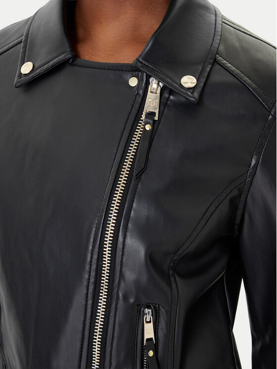 Rinascimento Rinascimento Jacke aus Kunstleder CFC0124666003 Schwarz Regular Fit
