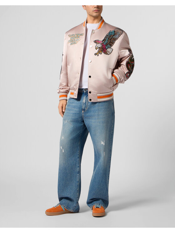 PHILIPP PLEIN PHILIPP PLEIN Kurtka bomber 29010 Beżowy Regular Fit