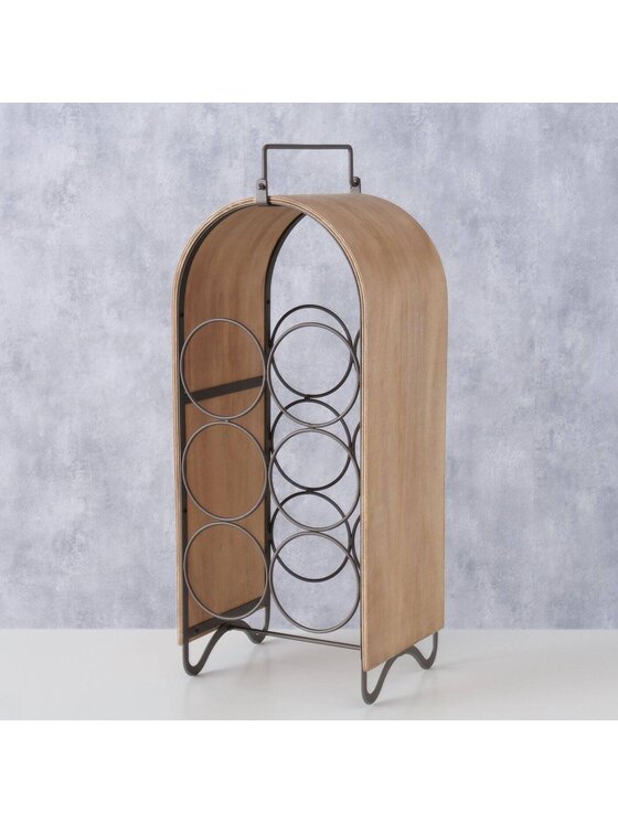 MIAhome MIAhome Przybory barmańskie Stojak na butelki 50x18x21 cm RESTER Brązowy