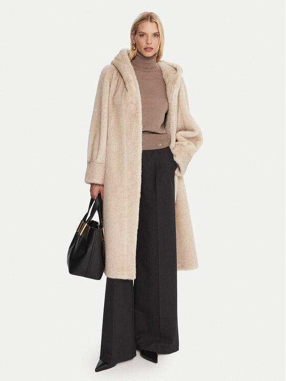 Luisa Spagnoli Luisa Spagnoli Pelzmantel Savelli 542439 Schwarz Loose Fit