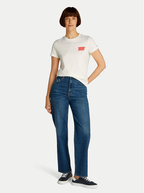 Tommy Jeans Tommy Jeans T-shirt Bubble DW0DW21338 Bijela Regular Fit