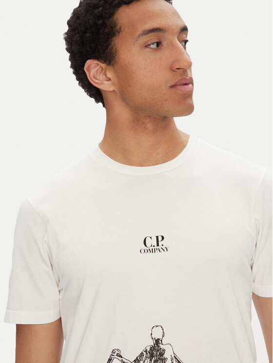 C.P. Company C.P. Company Majica 18CMTS318A005431G Bela Regular Fit