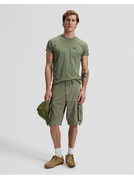 Lee Lee T-Shirt POCKET TEE Zielony Regular Fit