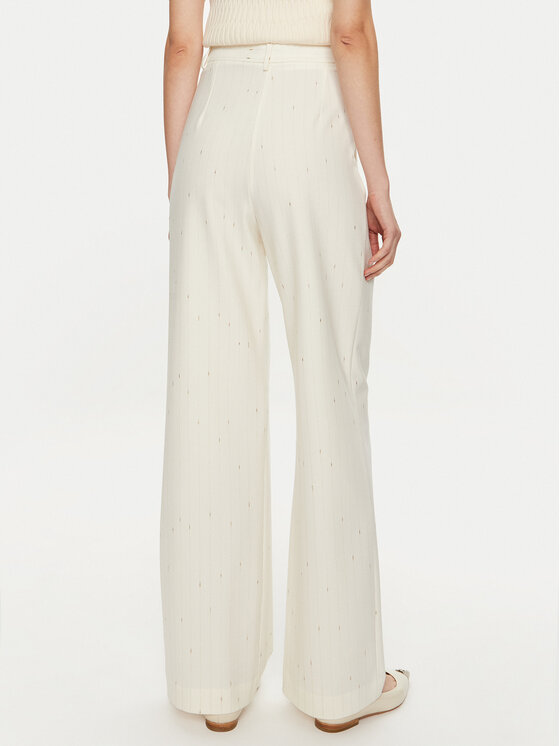 Simona Corsellini Simona Corsellini Pantaloni di tessuto A24CPPA014 Écru Wide Leg