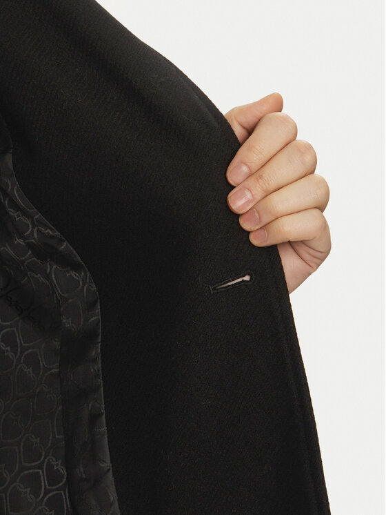 Motivi Motivi Wollmantel 0041Q200541N Schwarz Slim Fit