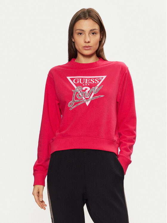 Guess Guess Mikina W5RQ04 KB683 Červená Regular Fit