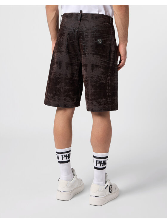 PHILIPP PLEIN PHILIPP PLEIN Szorty jeansowe 31237 Czarny Loose Fit