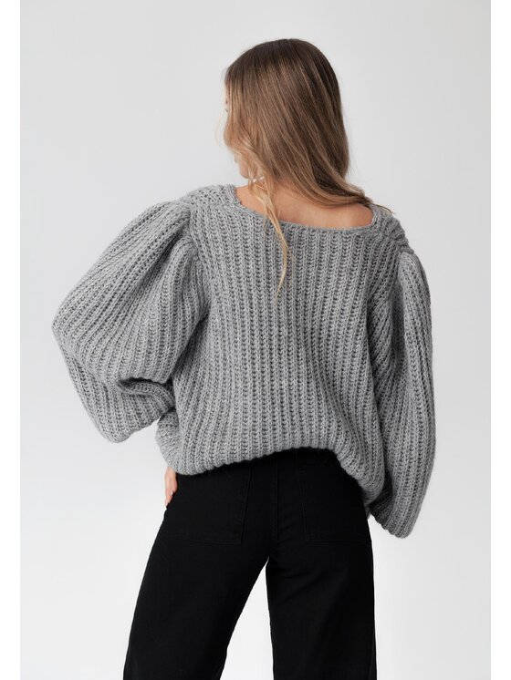 LAURELLA LAURELLA Sweter Laurella 6TU064108 Szary Regular Fit