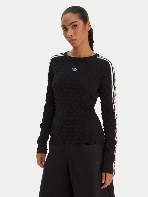 adidas adidas Pulover Solid Spike KS6460 Negru Slim Fit