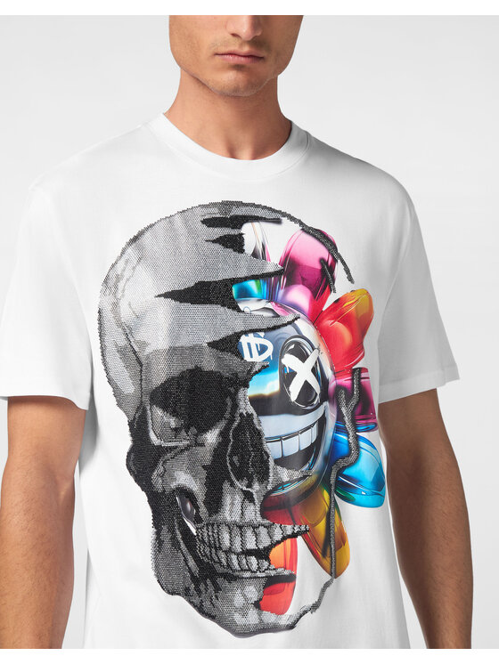 PHILIPP PLEIN PHILIPP PLEIN T-Shirt 21191 Biały Regular Fit