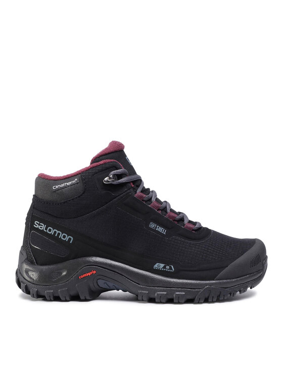 salomon chaussures de trekking shelter cs wp w 411105 21 v0 noir