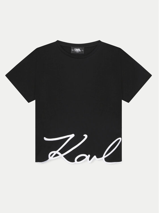 Karl Lagerfeld Kids Karl Lagerfeld Kids Póló Z30212 D Fekete Regular Fit