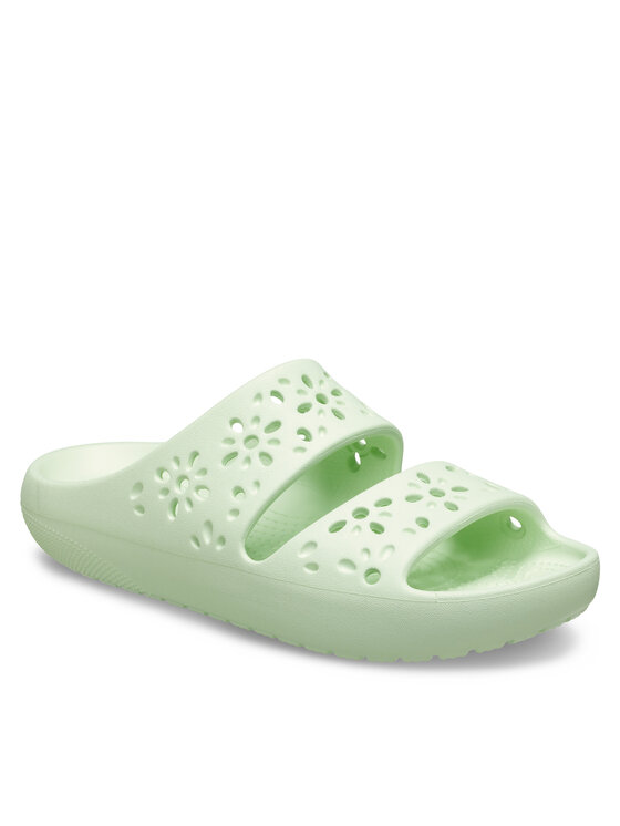 Crocs Crocs Natikače Classic Floral Cutout Sandal 210966 Zelena