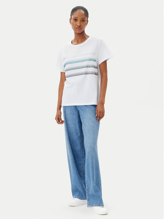 Marella Marella T-shirt Foglia 2515971042 Bijela Regular Fit