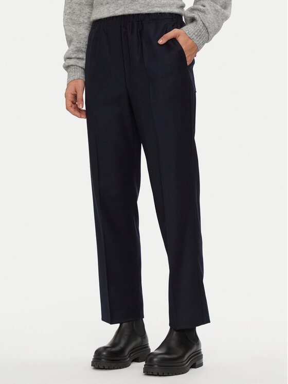 Weekend Max Mara Weekend Max Mara Pantaloni di tessuto Hateley 2425136052 Blu scuro Regular Fit