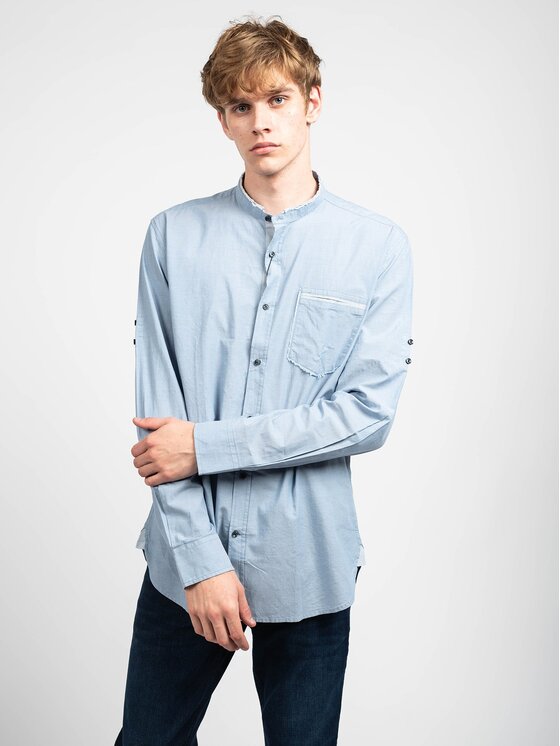Antony Morato Antony Morato Camicia MMSL00470 FA400053 Celeste Slim Fit