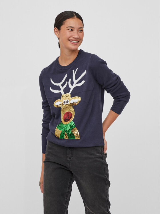 Vila Vila Sweater Cupid 14081817 Sötétkék Regular Fit
