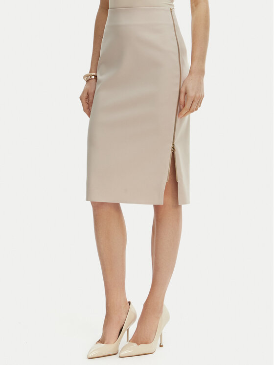 Rinascimento Spódnica ołówkowa CFC0127985003 Beżowy Slim Fit
