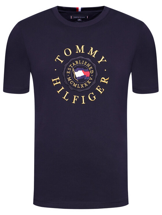 Tommy Hilfiger T Shirt ICONS Coin Tee MW0MW18429 Dunkelblau Regular Fit Modivo