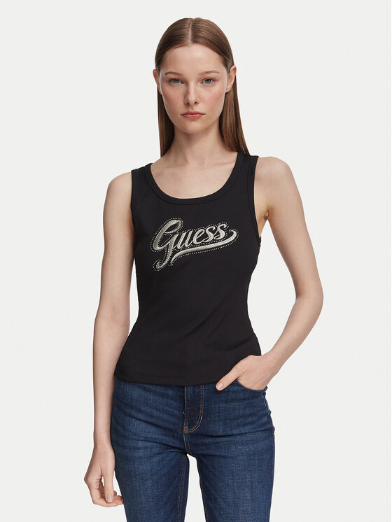 Guess Top W6YP30 K4380 Negru Slim Fit