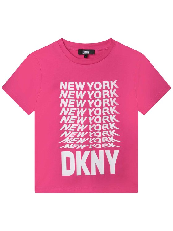 DKNY Tričko D35S76 D Ružová Regular Fit