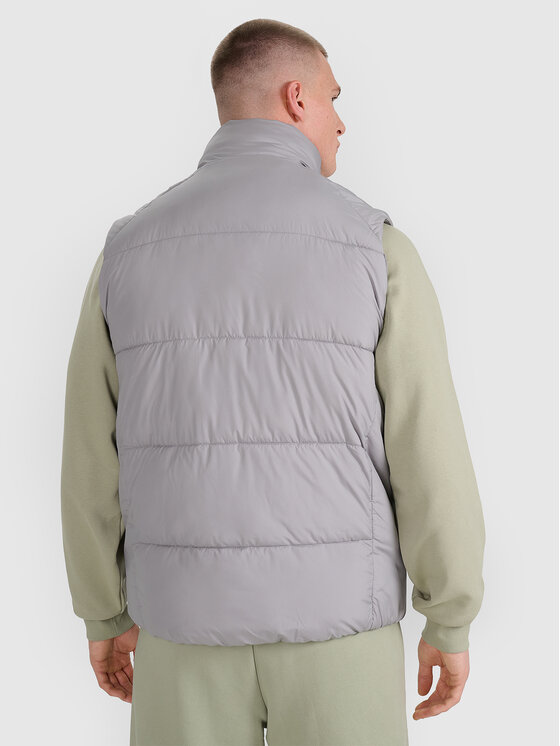 4F 4F Kamizelka MIDSHOP TEXTILE Szary Regular Fit