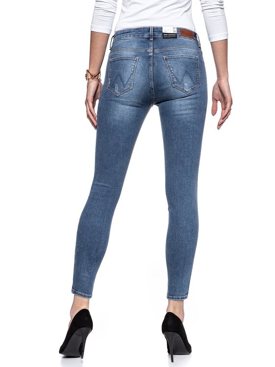 Wrangler Wrangler Jeansy SKINNY CROP Niebieski Skinny Fit