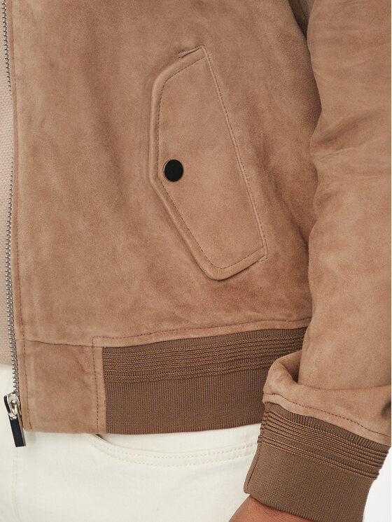 Serge Pariente Serge Pariente Giacca di pelle M888 Beige Regular Fit