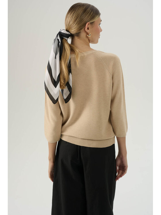 Femestage Femestage Sweter Femestage AB BASE SWE0880-015 Beżowy Regular Fit