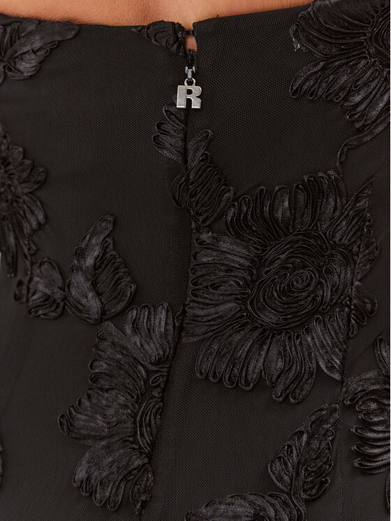 ROTATE ROTATE Официална рокля 3D Mesh Maxi Tube 111547100 Черен Fitted Fit