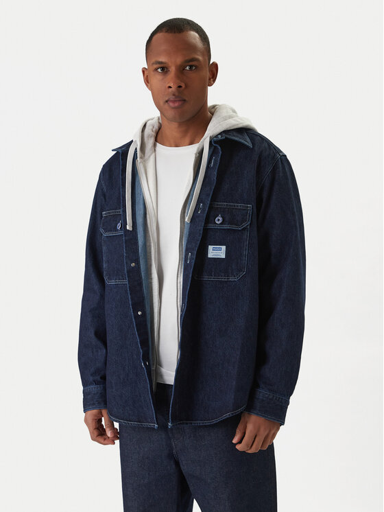 HUGO džínsová košeľa Ebolt 50556349 Tmavomodrá Oversize