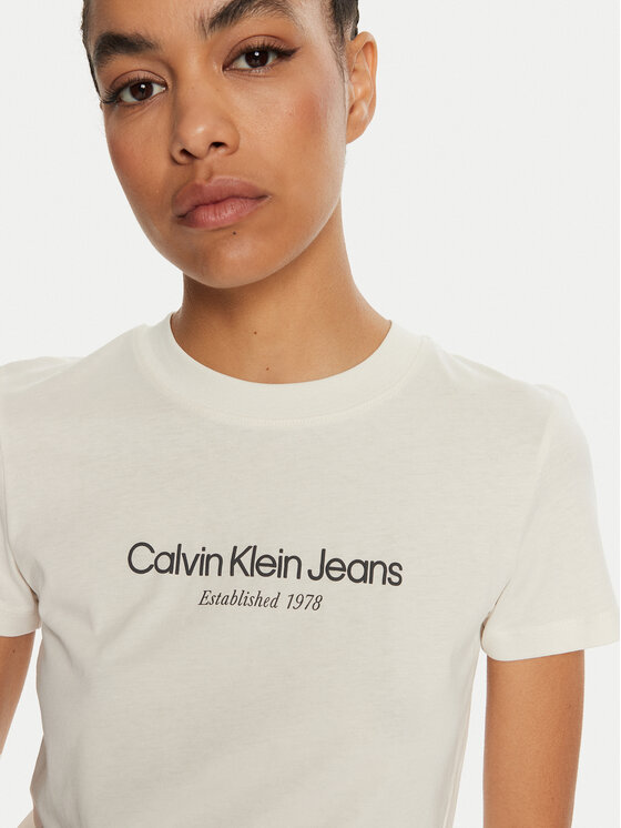 Calvin Klein Jeans Calvin Klein Jeans Футболка J20J224914 Écru Regular Fit