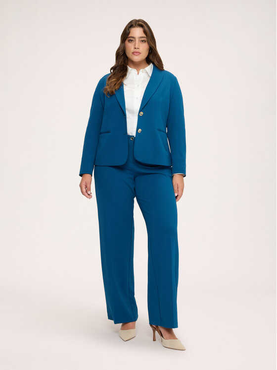 Fiorella Rubino Fiorella Rubino Giacca da abito Q045T000295N034 Turchese Slim Fit