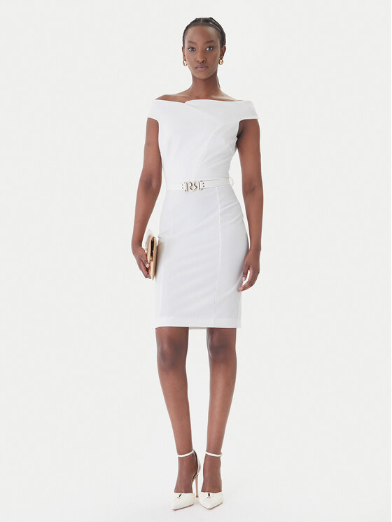Rinascimento Rinascimento Rochie cocktail CFC0127755003 Alb Slim Fit