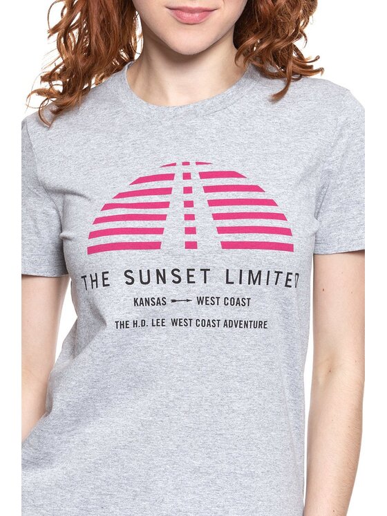 Lee Lee T-Shirt SUNSET TEE Szary Slim Fit
