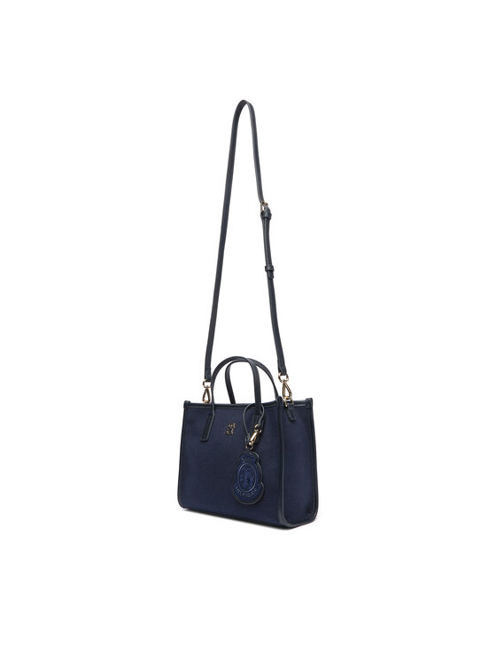 Tommy Hilfiger Tommy Hilfiger Ročna torba Th City Small Tote Melton AW0AW17852 Mornarsko modra