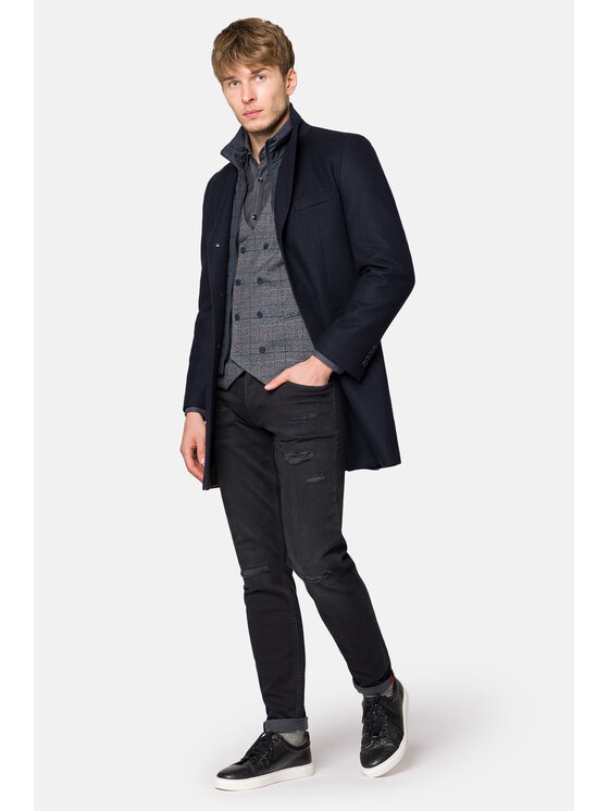 Lancerto Lancerto Płaszcz wełniany PC073223000005 Granatowy Regular Fit