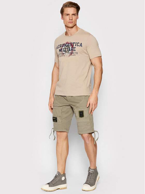 Aeronautica Militare Aeronautica Militare Pantaloncini di tessuto 221BE041CT1122 Beige Regular Fit