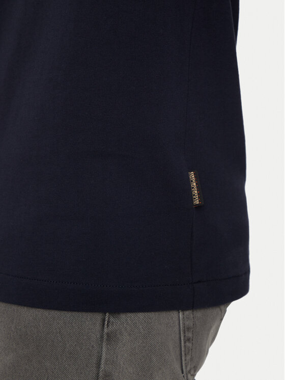 Napapijri Napapijri Longsleeve S-Box Logo NP0A4I3M Granatowy Regular Fit