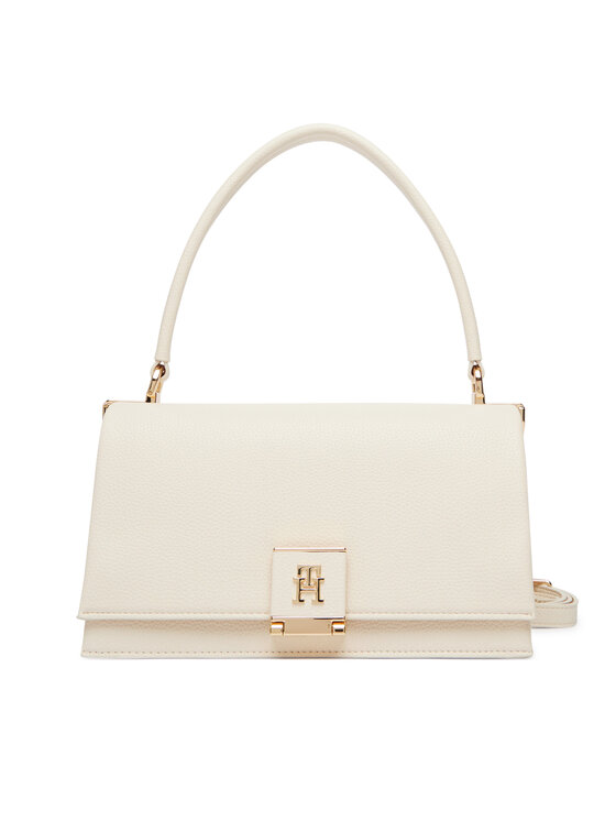 Tommy Hilfiger Tommy Hilfiger Geantă Th Monogram Pebble Grain Crossbody Bag AW0AW17216 Écru