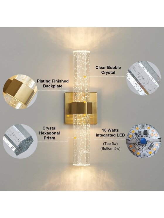 MIAhome MIAhome Kinkiet lampa ścienna 400x100 mm Candice LED Złoty